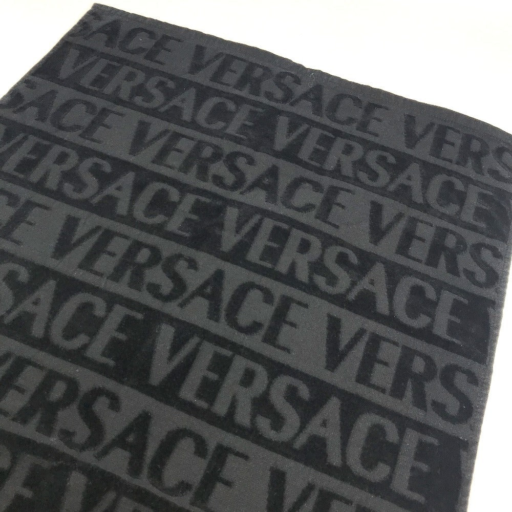VERSACE インテリア ひざかけ ブランケット アイラブバロック 2枚セット ビーチタオル フェイスタオル ペア タオル コットン ユニセックス ブラック