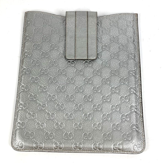 GUCCI 256575 GG アイパッドケース アイパッド タブレット ケース カバー iPadケース シマレザー ユニセックス シルバー