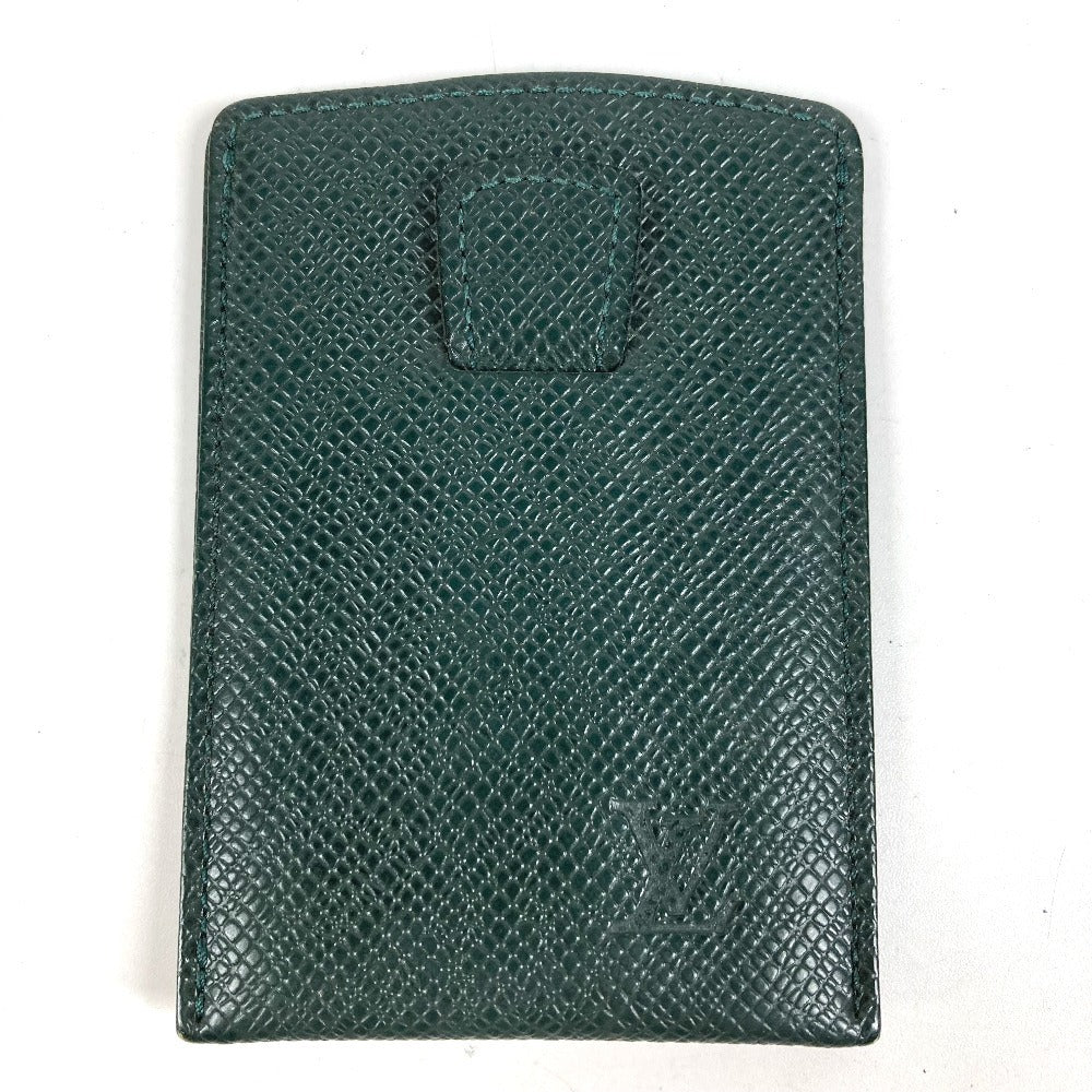 LOUIS VUITTON M30544 Taiga Etui Cartes de Visite Toilettes Business Card Holder Pass Case Slide Card Case Taiga Leather Unisex Epicea Green
