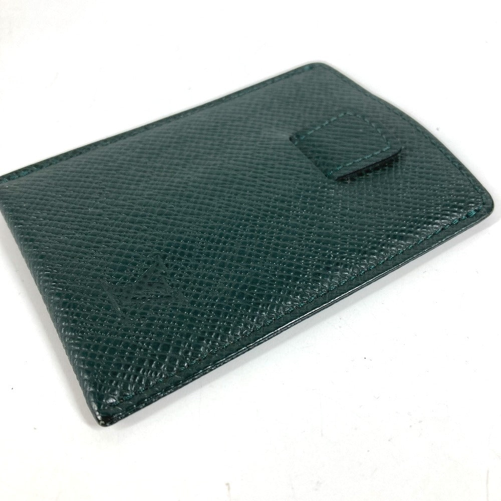 LOUIS VUITTON M30544 Taiga Etui Cartes de Visite Toilettes Business Card Holder Pass Case Slide Card Case Taiga Leather Unisex Epicea Green