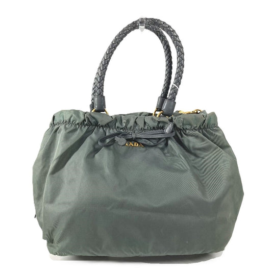 PRADA トライアングルロゴ 三角ロゴ プレート カバン 2WAYバッグ トートバッグ 斜め掛け ハンドバッグ ショルダーバッグ レザー/ナイロン ユニセックス グレー系