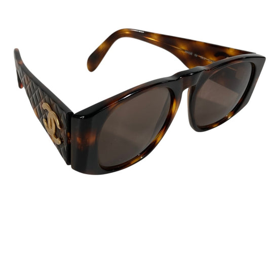 CHANEL 01450 ヴィンテージ CC ココマーク ロゴ めがね メガネ アイウェア 眼鏡 サングラス プラスチック レディース ブラウン