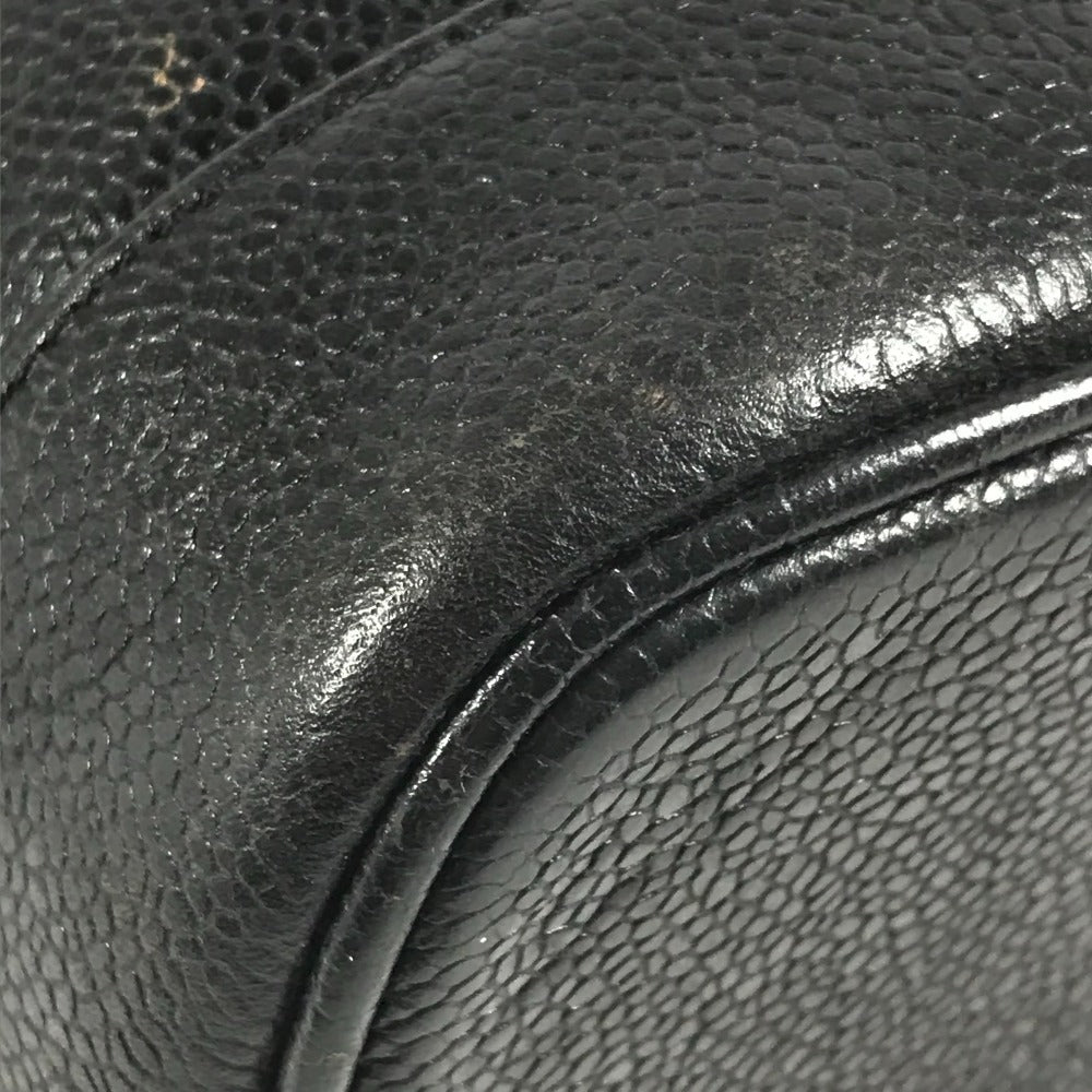 CHANEL A01998 CC ココマーク ロゴ カバン バニティバッグ 縦型 ハンドバッグ キャビアスキン レディース ブラック