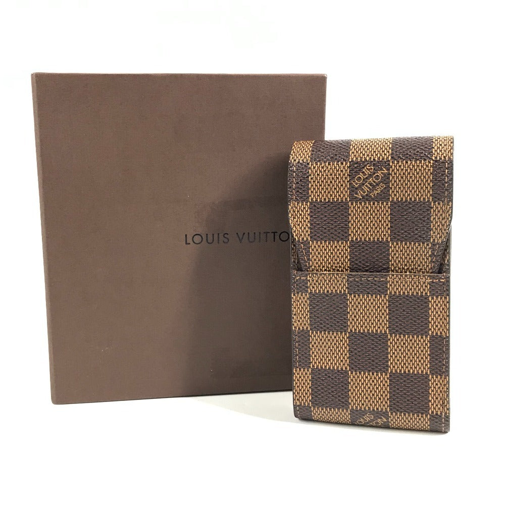 LOUIS VUITTON N63024 ダミエ エテュイシガレット タバコケース ポーチ 小物入れ シガレットケース ダミエキャンバス ユニセックス エベヌ ブラウン