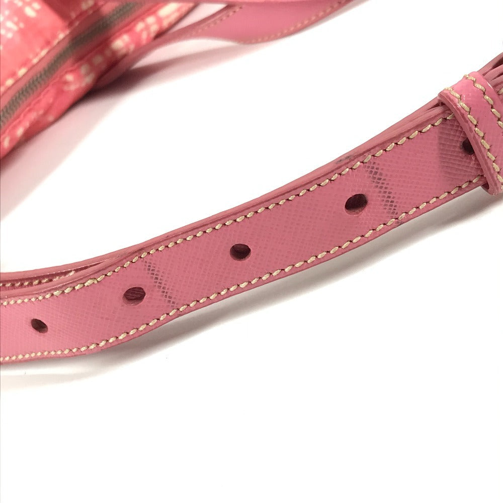 PRADA Triangle Logo Plate Bag Crossbody 2WAY Bag Tote Bag Shoulder Bag Nylon/Leather Unisex Pink