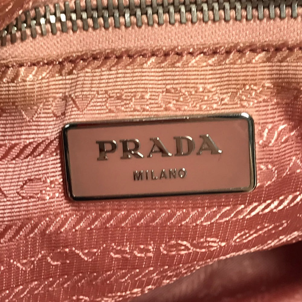 PRADA Triangle Logo Plate Bag Crossbody 2WAY Bag Tote Bag Shoulder Bag Nylon/Leather Unisex Pink