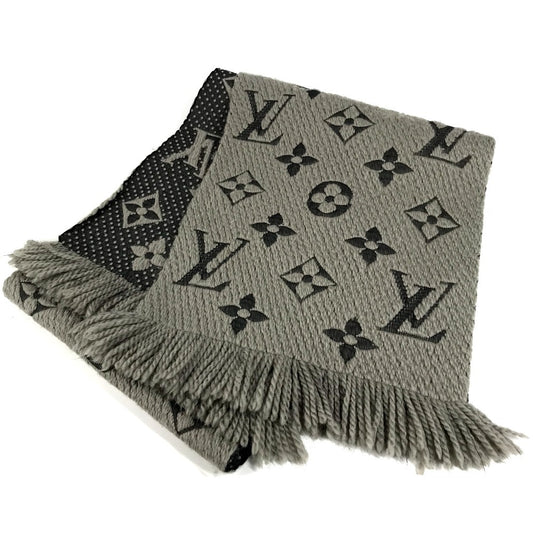 LOUIS VUITTON M72242 モノグラム エシャルプ ロゴマニア ファッション小物 冬小物 防寒具 フリンジ マフラー ウール ユニセックス グレー