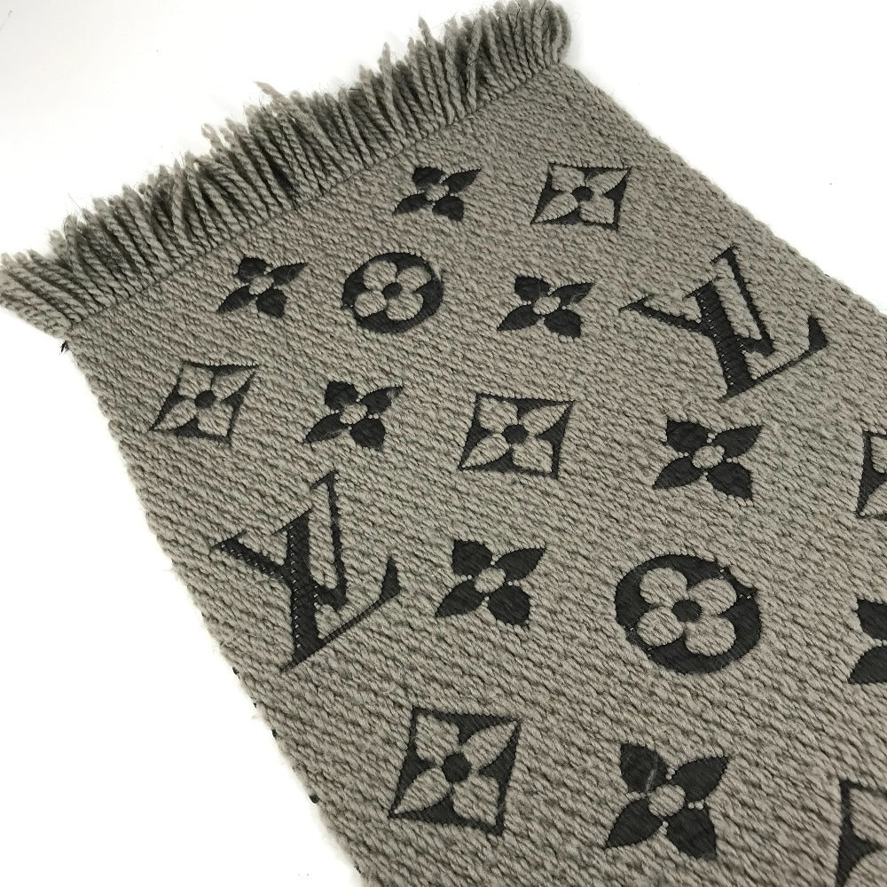 LOUIS VUITTON M72242 Monogram Echarpe Logomania Fashion Accessory Winter Accessory Warmth Fringe Scarf Wool Unisex Gray