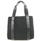 BVLGARI Logomania Pouch Tote Bag Handbag Leather/Canvas Unisex Black