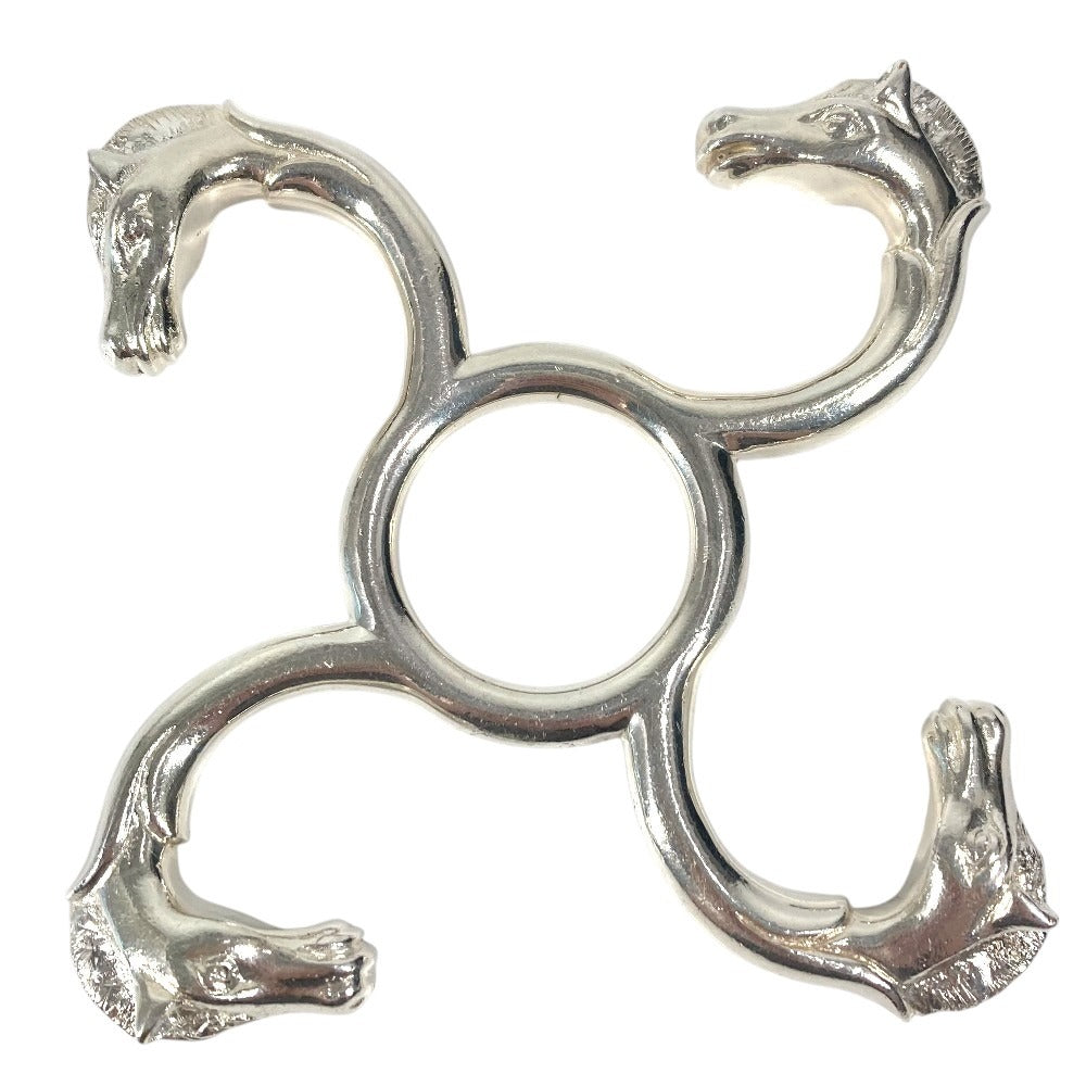 HERMES ホースヘッド シュバル 馬 コースター 鍋敷き インテリア オブジェ SV925 ユニセックス シルバー