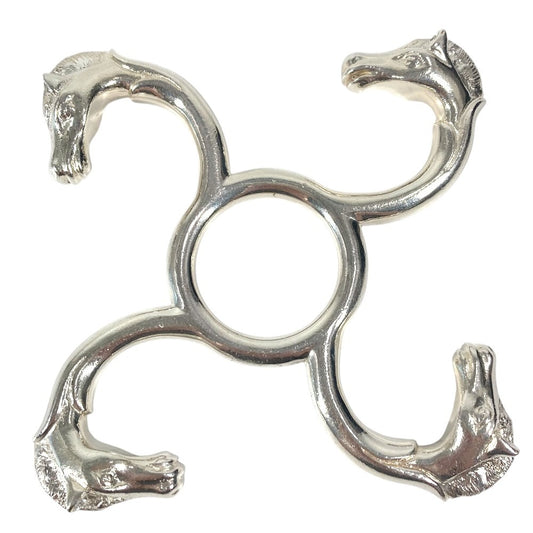 HERMES ホースヘッド シュバル 馬 コースター 鍋敷き インテリア オブジェ SV925 ユニセックス シルバー