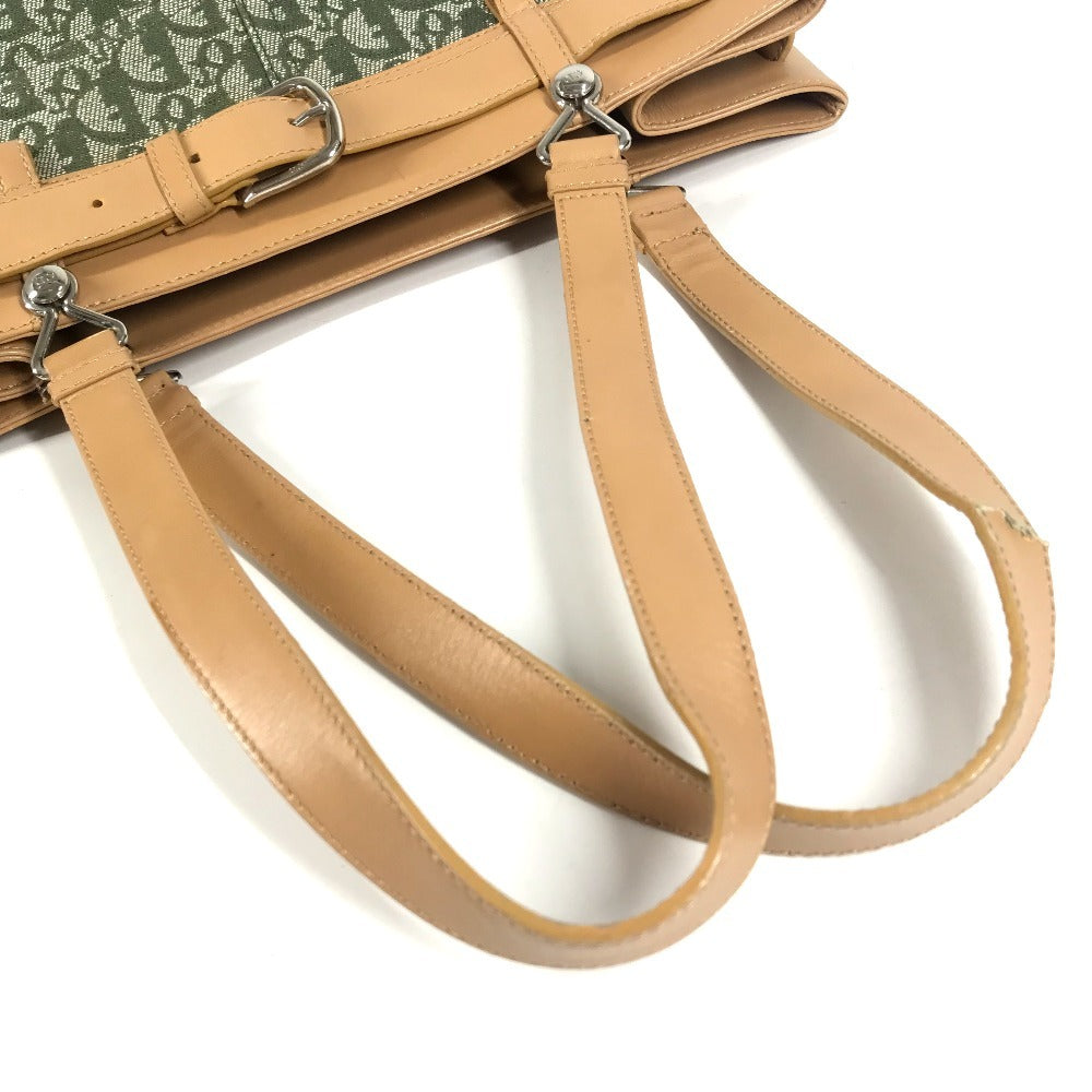 Dior Trotter Logo Bag Shoulder Bag Tote Bag Leather/Canvas Women's Khaki