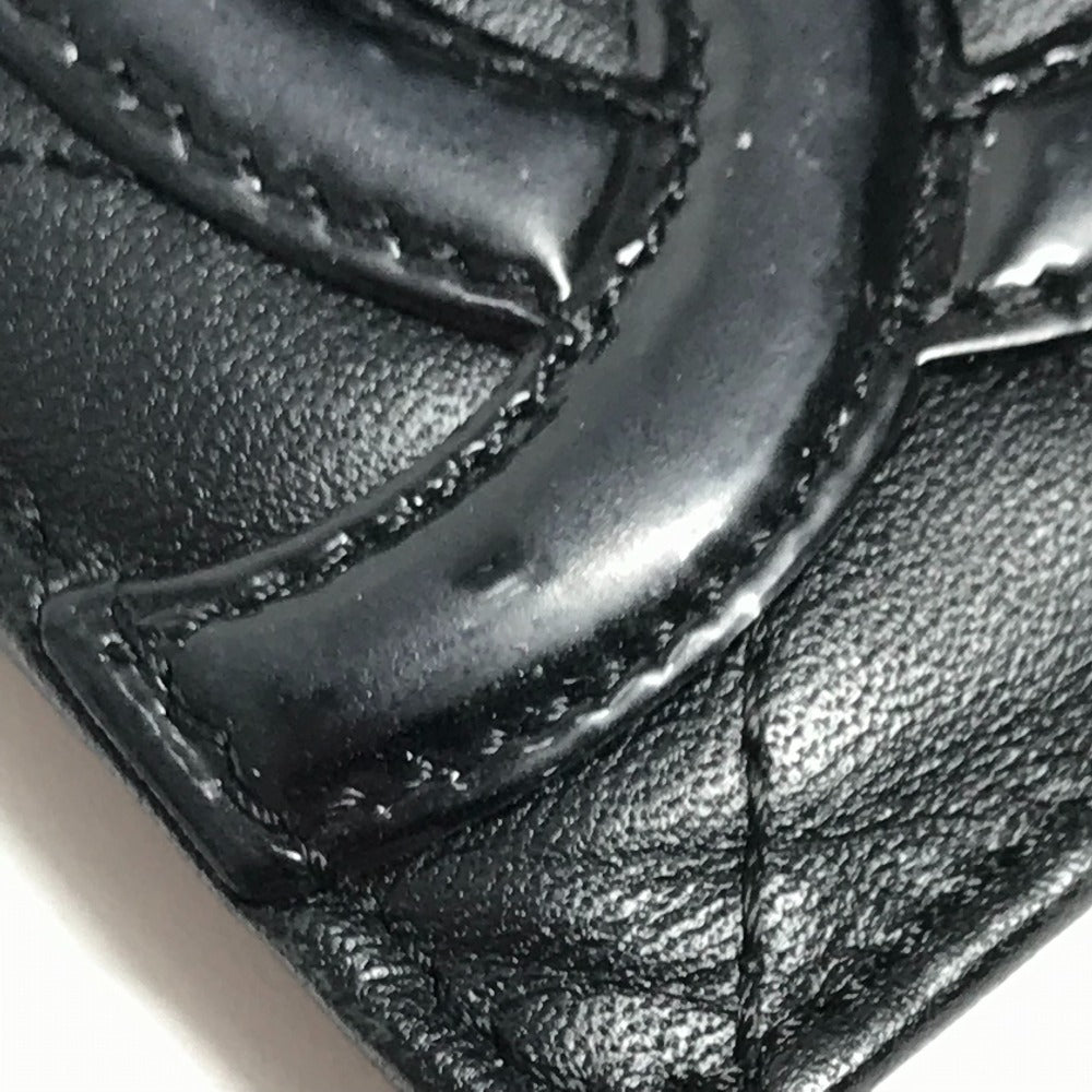 CHANEL A26725 カンボンライン CC ココマーク ロゴ パスケース 名刺入れ カードケース レザー レディース ブラック