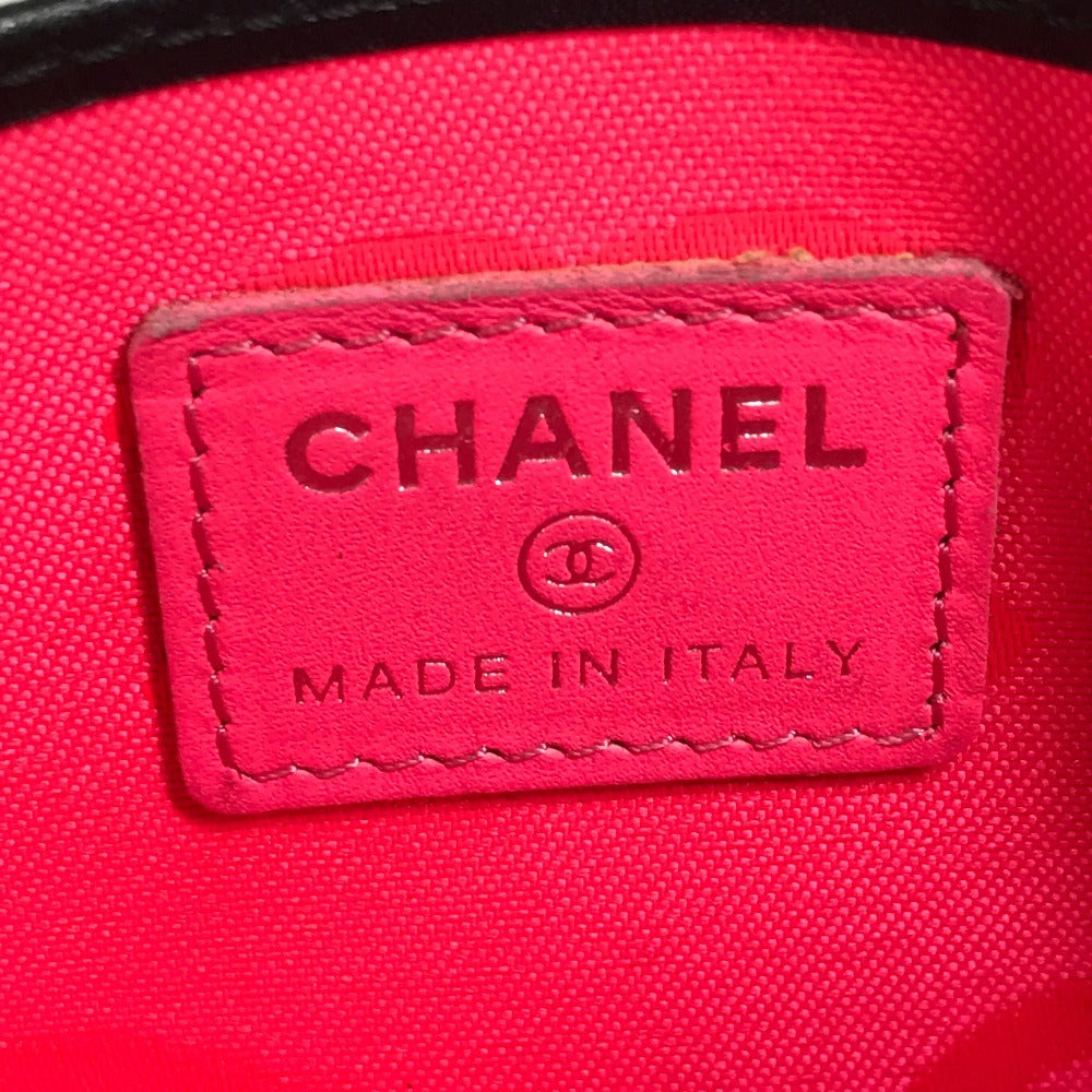 CHANEL A26725 カンボンライン CC ココマーク ロゴ パスケース 名刺入れ カードケース レザー レディース ブラック