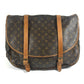 LOUIS VUITTON M42252 Monogram Saumur 43 Crossbody Flap Shoulder Bag in Monogram Canvas, Unisex, Brown