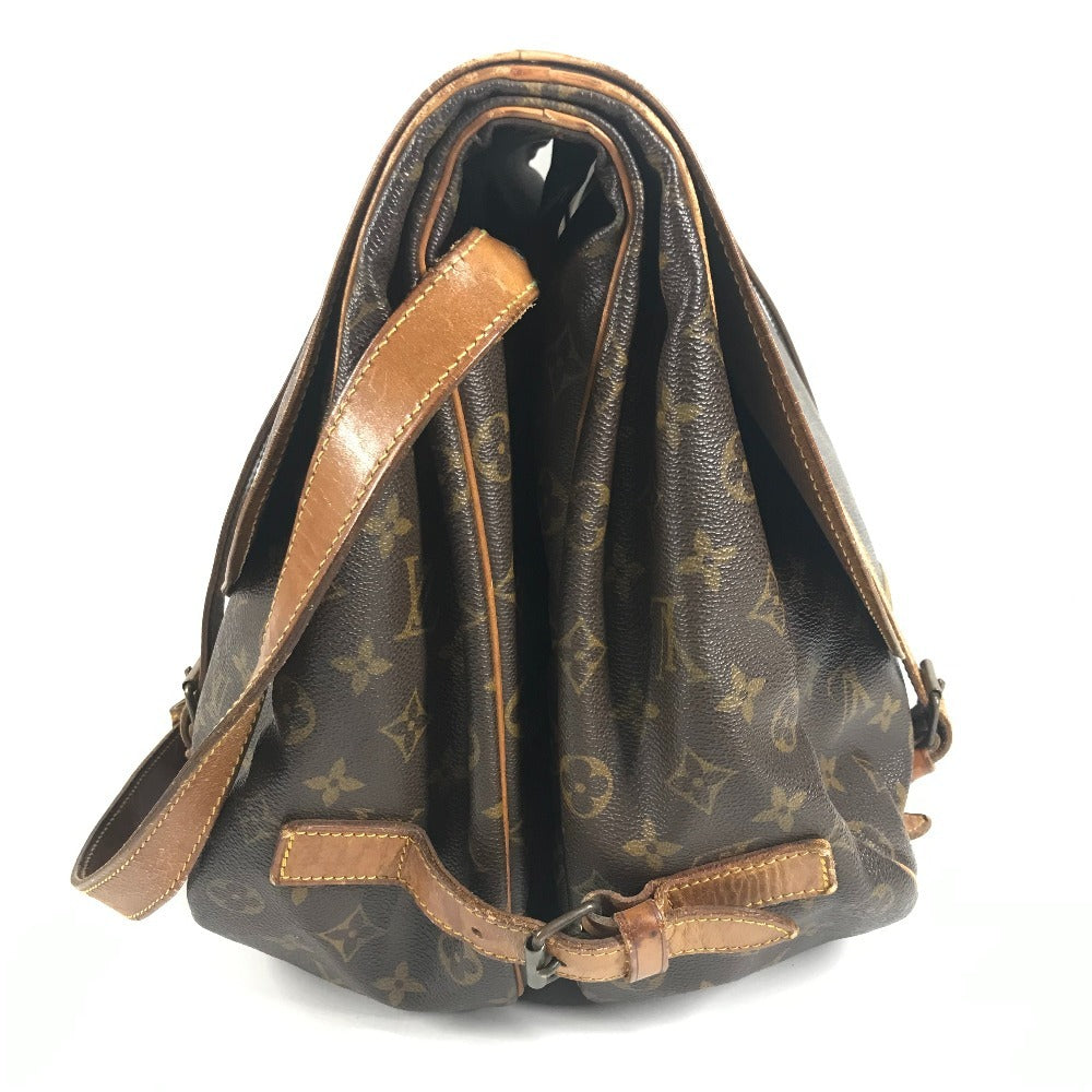 LOUIS VUITTON M42252 Monogram Saumur 43 Crossbody Flap Shoulder Bag in Monogram Canvas, Unisex, Brown