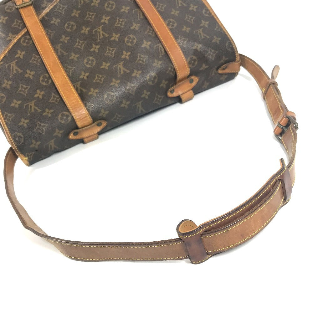 LOUIS VUITTON M42252 Monogram Saumur 43 Crossbody Flap Shoulder Bag in Monogram Canvas, Unisex, Brown