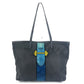 PRADA Cahier Trompe L'oeil Logo Stripe Bag Shoulder Bag Tote Bag Leather/Nylon Unisex Black
