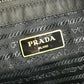 PRADA Cahier Trompe L'oeil Logo Stripe Bag Shoulder Bag Tote Bag Leather/Nylon Unisex Black