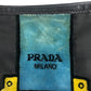 PRADA Cahier Trompe L'oeil Logo Stripe Bag Shoulder Bag Tote Bag Leather/Nylon Unisex Black