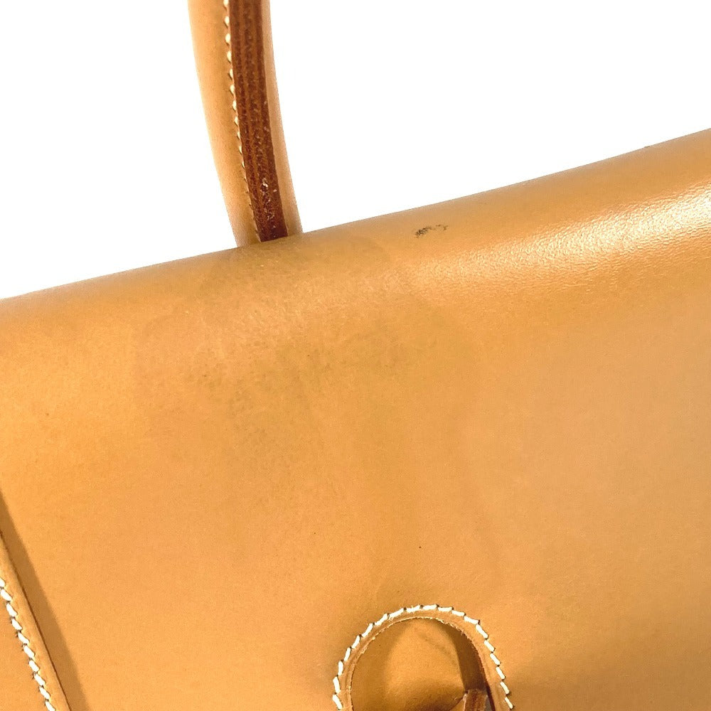 HERMES H金具 ドラッグ37 ドラッグ 37 カバン トートバッグ ビジネスバッグ ハンドバッグ ボックスカーフ ユニセックス ナチュラル ベージュ