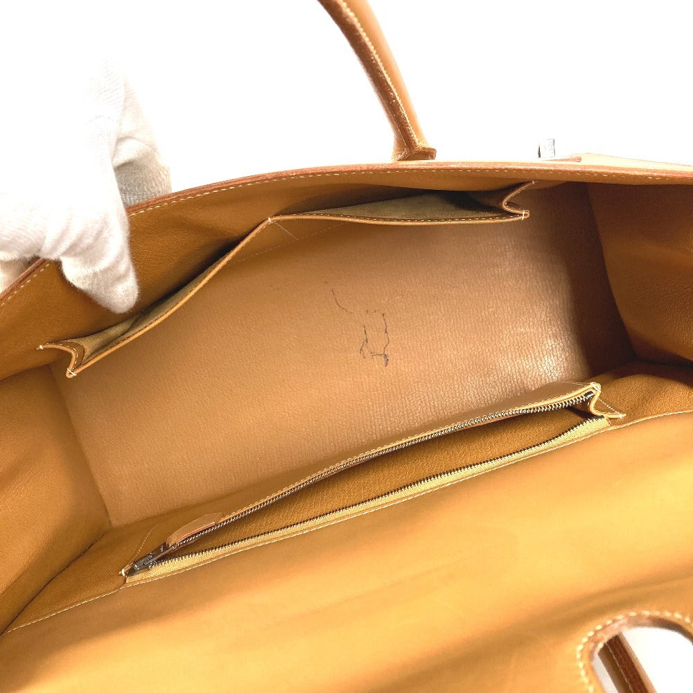HERMES H金具 ドラッグ37 ドラッグ 37 カバン トートバッグ ビジネスバッグ ハンドバッグ ボックスカーフ ユニセックス ナチュラル ベージュ