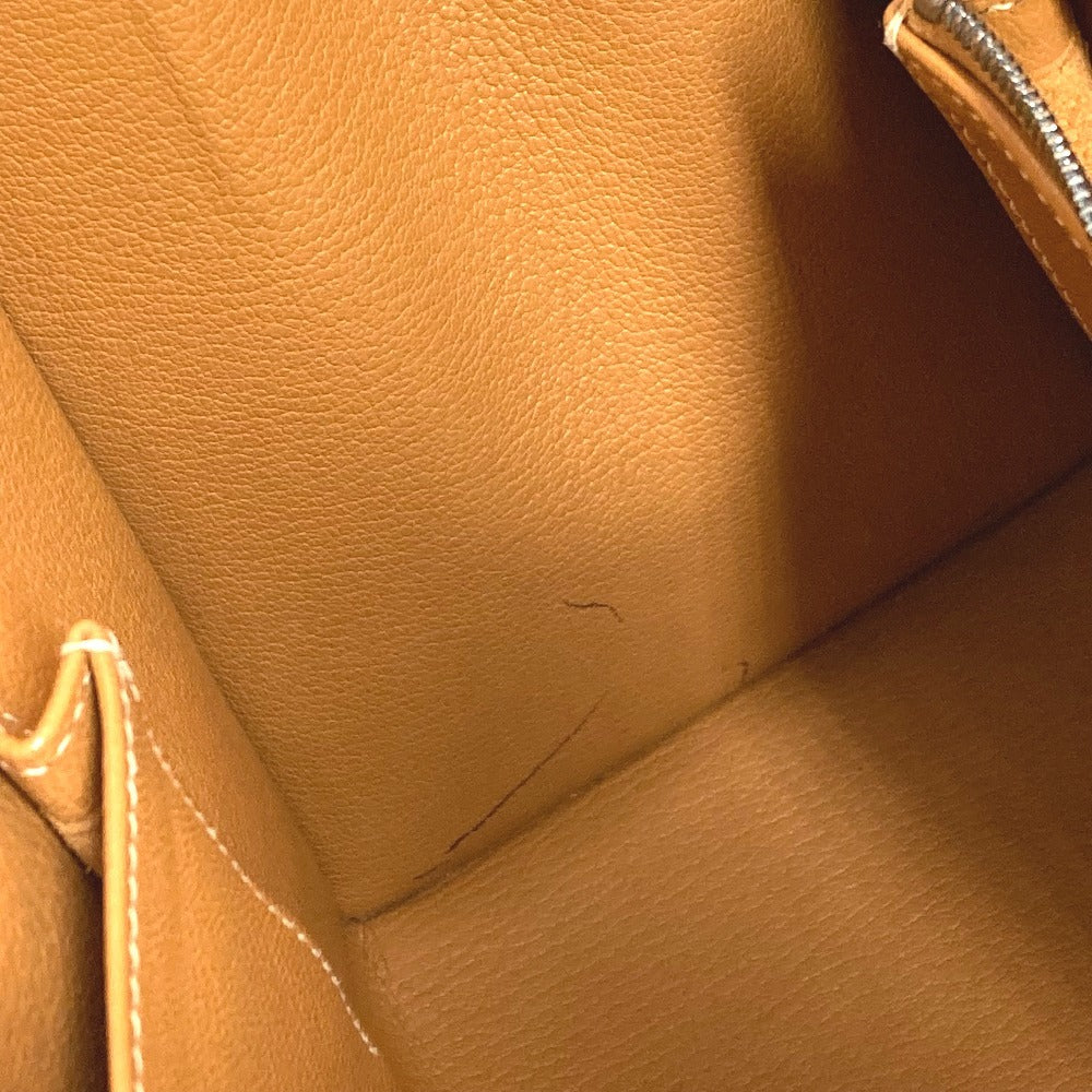HERMES H金具 ドラッグ37 ドラッグ 37 カバン トートバッグ ビジネスバッグ ハンドバッグ ボックスカーフ ユニセックス ナチュラル ベージュ