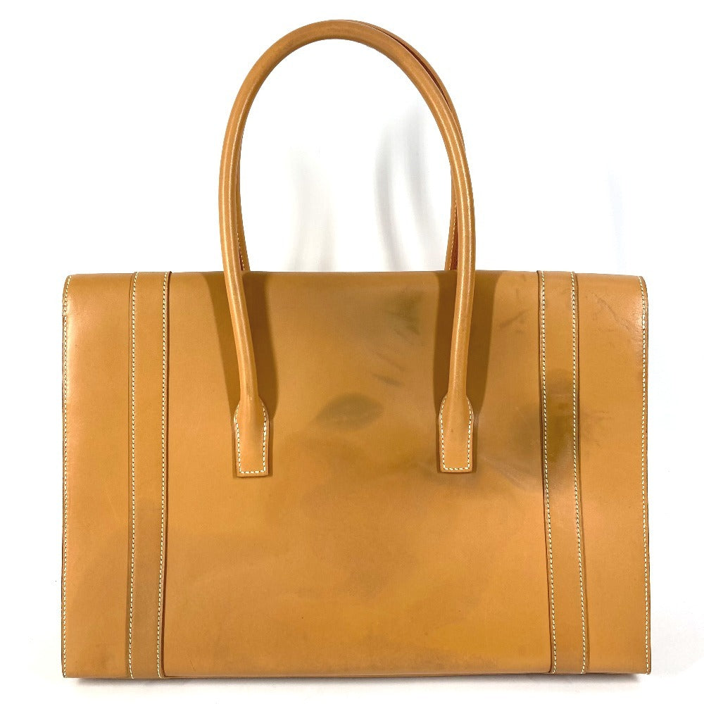 HERMES H金具 ドラッグ37 ドラッグ 37 カバン トートバッグ ビジネスバッグ ハンドバッグ ボックスカーフ ユニセックス ナチュラル ベージュ