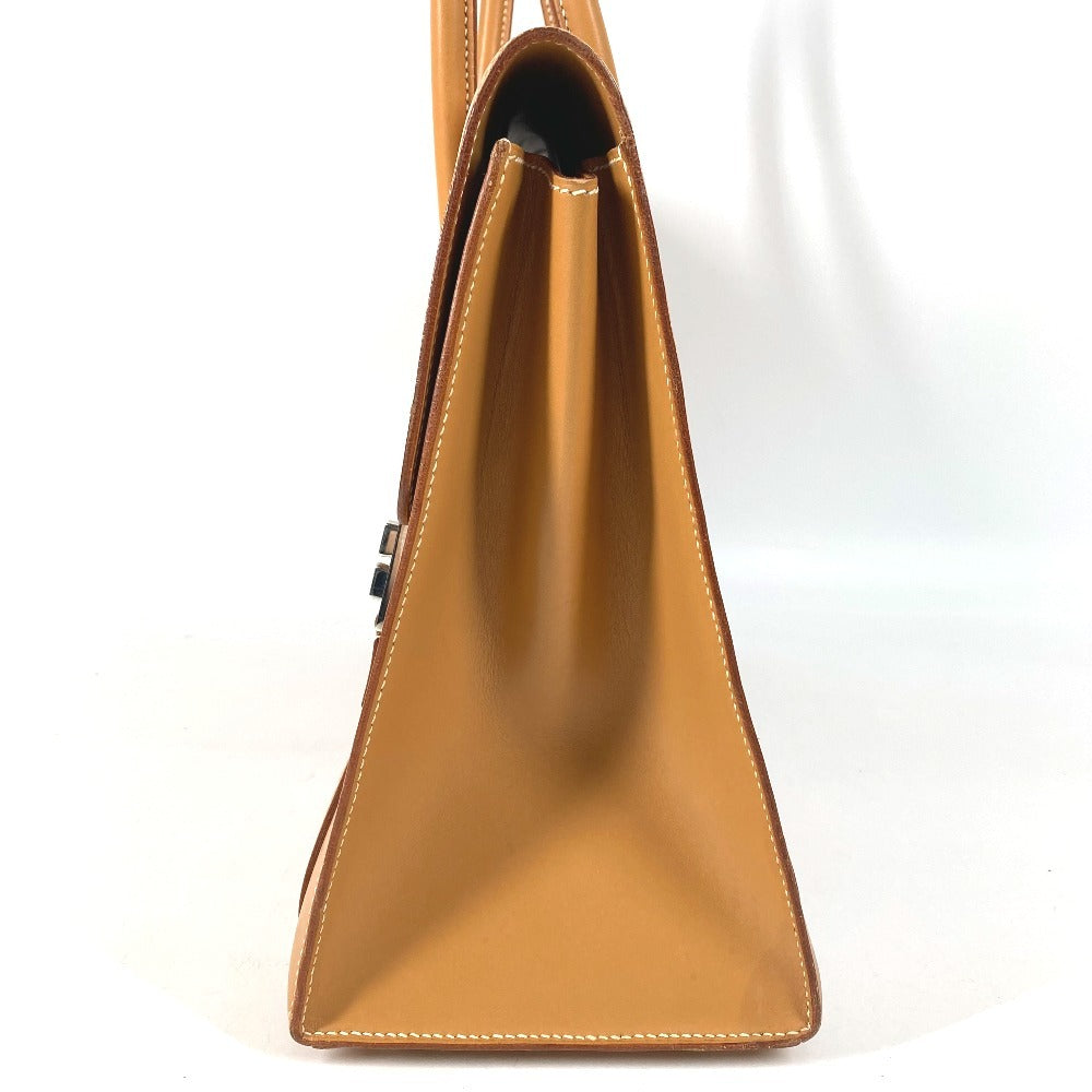 HERMES H金具 ドラッグ37 ドラッグ 37 カバン トートバッグ ビジネスバッグ ハンドバッグ ボックスカーフ ユニセックス ナチュラル ベージュ