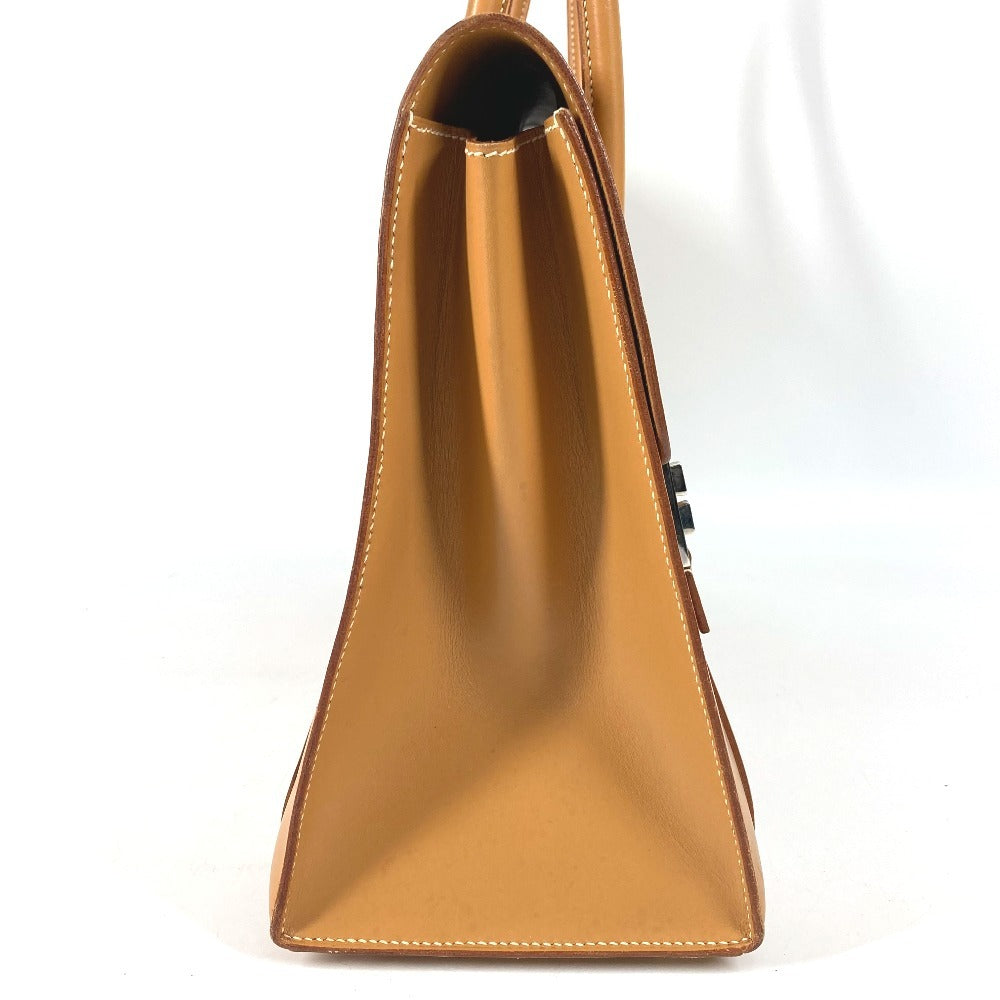 HERMES H金具 ドラッグ37 ドラッグ 37 カバン トートバッグ ビジネスバッグ ハンドバッグ ボックスカーフ ユニセックス ナチュラル ベージュ