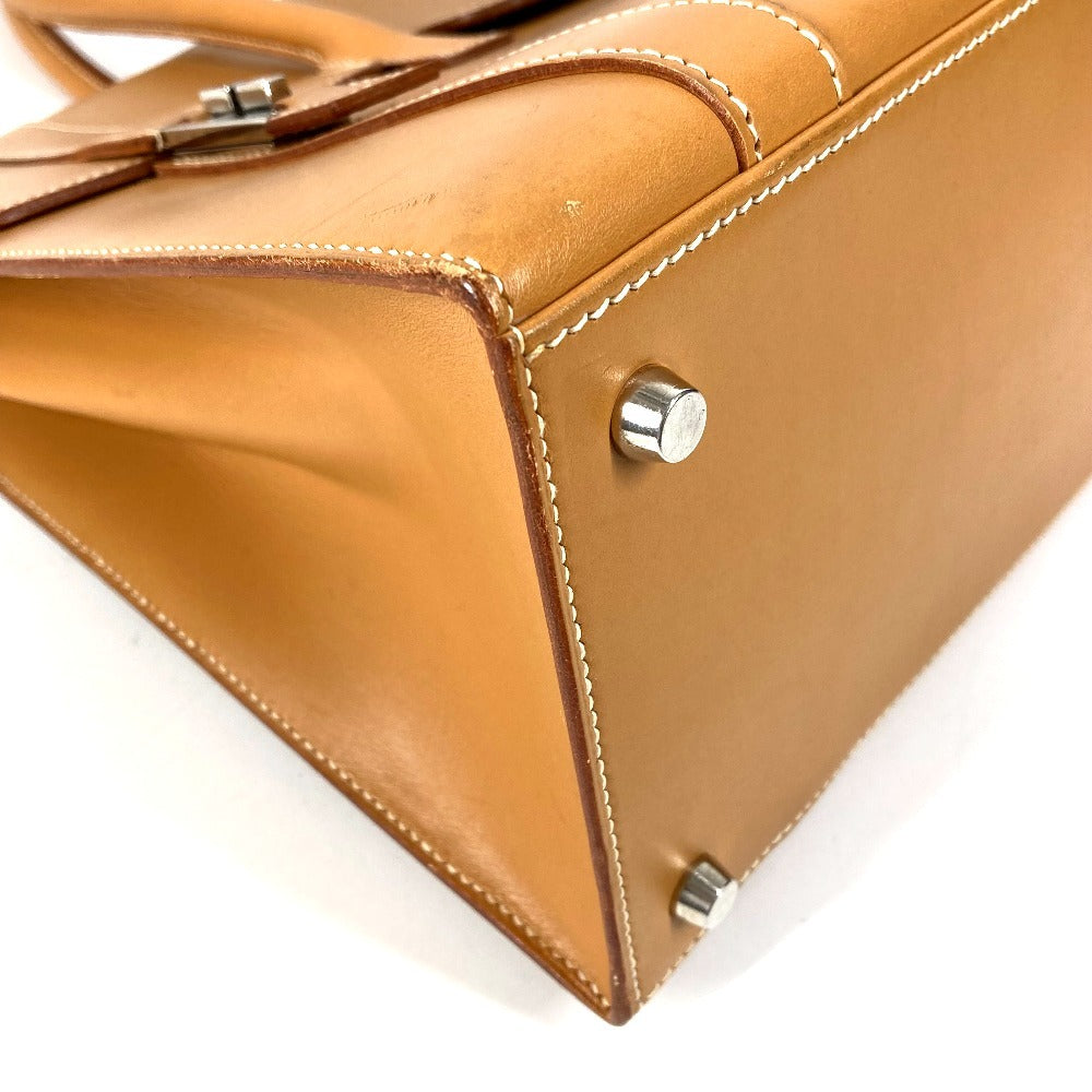 HERMES H金具 ドラッグ37 ドラッグ 37 カバン トートバッグ ビジネスバッグ ハンドバッグ ボックスカーフ ユニセックス ナチュラル ベージュ