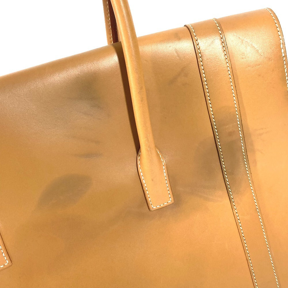 HERMES H金具 ドラッグ37 ドラッグ 37 カバン トートバッグ ビジネスバッグ ハンドバッグ ボックスカーフ ユニセックス ナチュラル ベージュ
