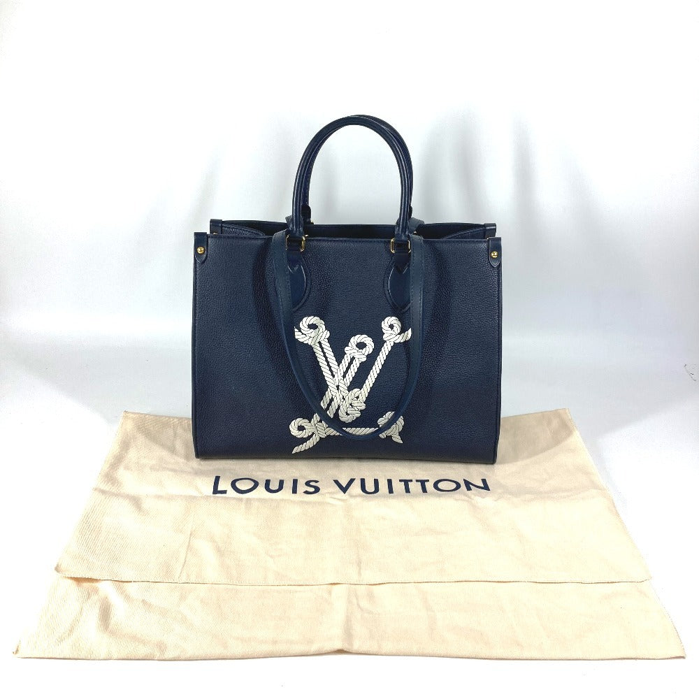 LOUIS VUITTON M24834 セーラーズ ノット ノーティカル オンザゴーMM 斜め掛け カバン BOX ボックス ショルダーバッグ レザー ユニセックス ネイビー