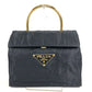 PRADA Big Logo Triangle Logo Plate Bag Metal Handle Tote Bag Flap Handbag Nylon Unisex Navy
