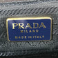 PRADA Big Logo Triangle Logo Plate Bag Metal Handle Tote Bag Flap Handbag Nylon Unisex Navy