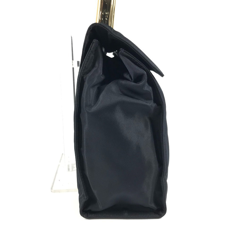 PRADA Big Logo Triangle Logo Plate Bag Metal Handle Tote Bag Flap Handbag Nylon Unisex Navy