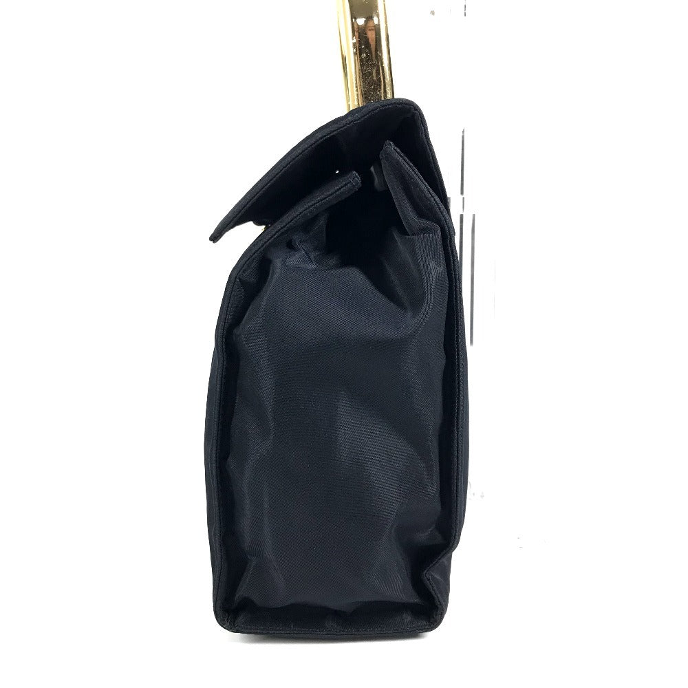 PRADA Big Logo Triangle Logo Plate Bag Metal Handle Tote Bag Flap Handbag Nylon Unisex Navy