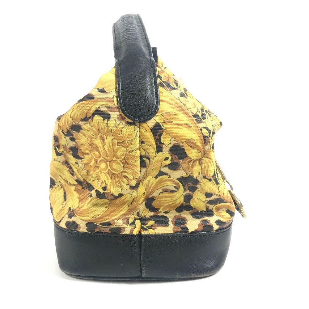VERSACE ヴィンテージ レオパード 豹 ヒョウ バニティバッグ カバン ポーチ ハンドバッグ PVC/レザー ユニセックス イエロー