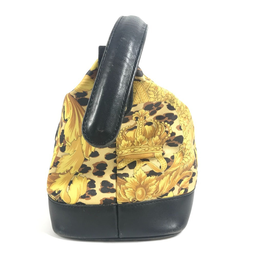 VERSACE ヴィンテージ レオパード 豹 ヒョウ バニティバッグ カバン ポーチ ハンドバッグ PVC/レザー ユニセックス イエロー