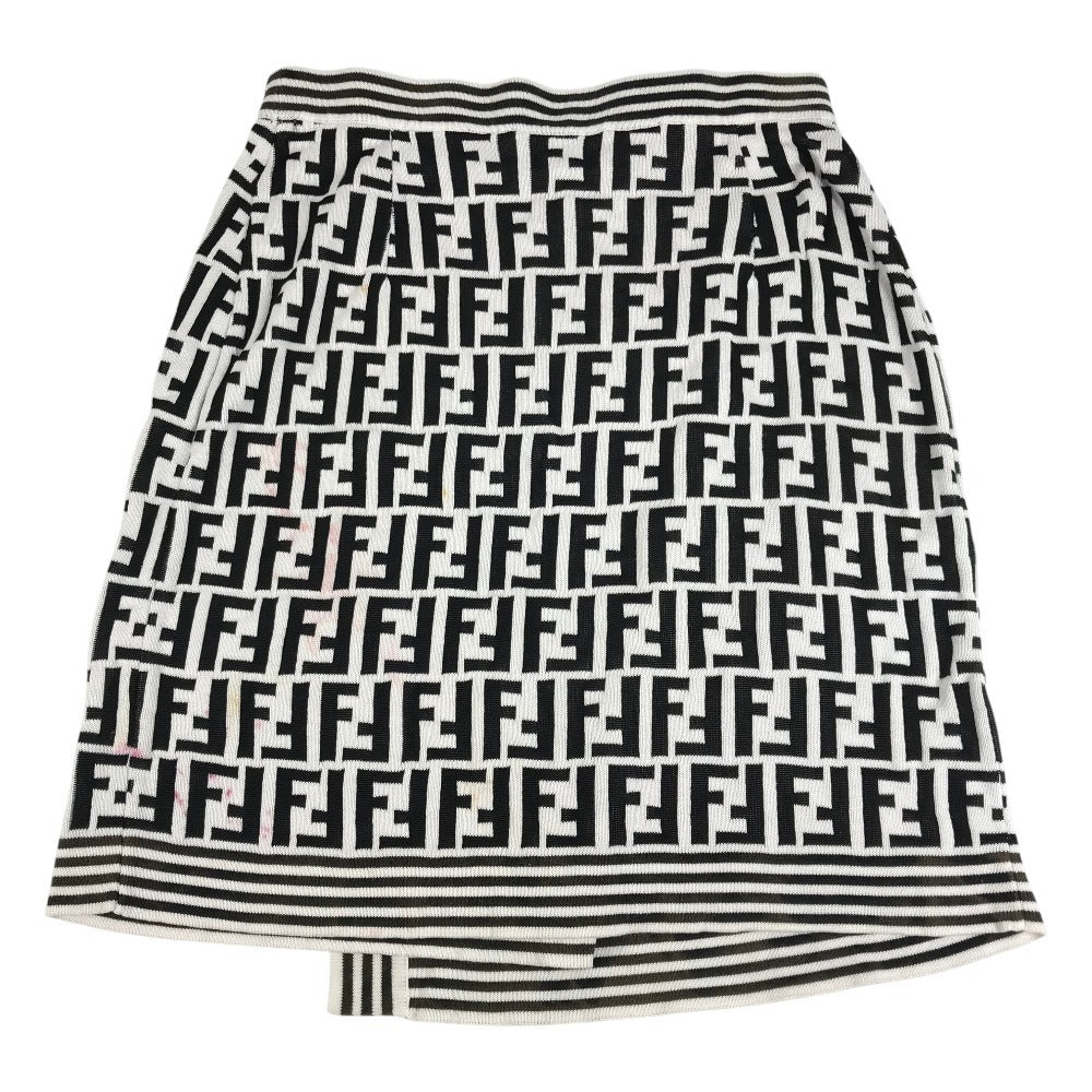 FENDI Vintage Zucchino Logo Apparel Mini Skirt Bottoms Skirt Cotton Women's Black