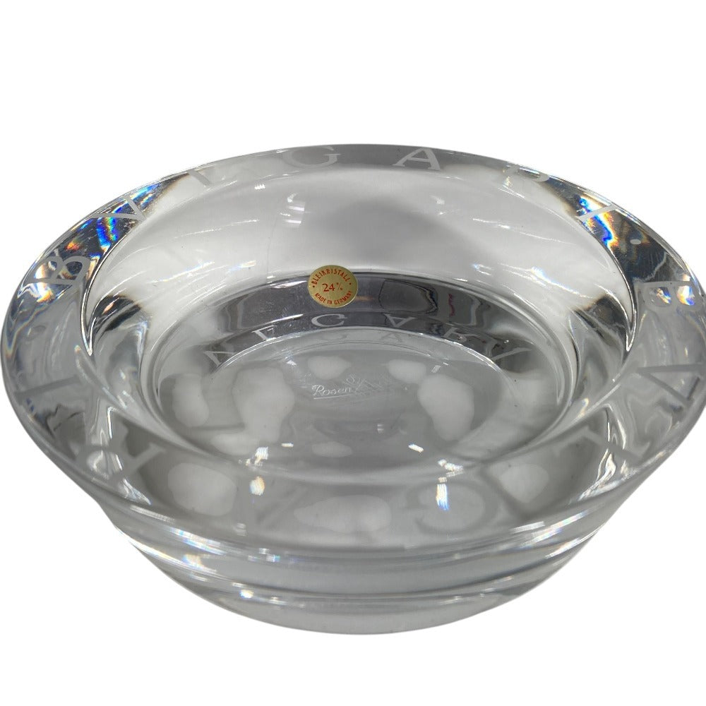 BVLGARI Rosenthal logo ashtray, glass, unisex, clear