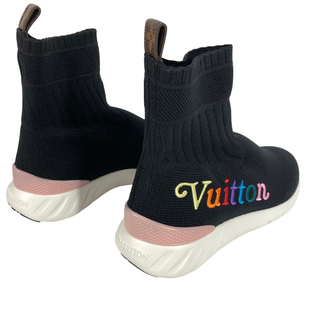 LOUIS VUITTON Aftergame Line Sock Sneakers Rainbow Logo Shoes Sneakers Canvas Women's Black