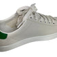 GUCCI 659912 Logo Cat Shoes Sneakers Leather Women's Green