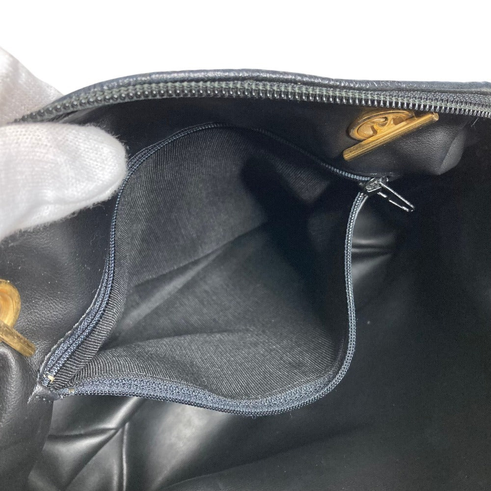 BALLY B Logo Quilted Tassel Fringe Crossbody Bag Pochette Shoulder Bag Leather Unisex Black