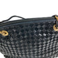 BALLY B Logo Quilted Tassel Fringe Crossbody Bag Pochette Shoulder Bag Leather Unisex Black