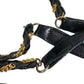 BALLY B Logo Quilted Tassel Fringe Crossbody Bag Pochette Shoulder Bag Leather Unisex Black