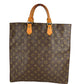 LOUIS VUITTON M51140 Monogram Sac Plat Tote Bag, Vertical Tote Handbag, Monogram Canvas, Unisex, Brown