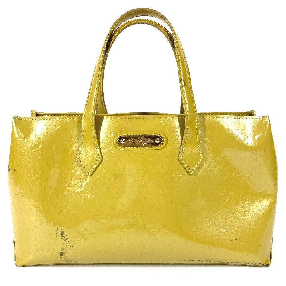 LOUIS VUITTON M91643 Monogram Vernis Wilshire PM Wilshire PM Bag Tote Bag Handbag Monogram Vernis Women's Vert Impression Yellow