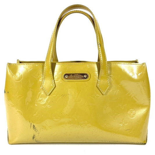 LOUIS VUITTON M91643 Monogram Vernis Wilshire PM Wilshire PM Bag Tote Bag Handbag Monogram Vernis Women's Vert Impression Yellow