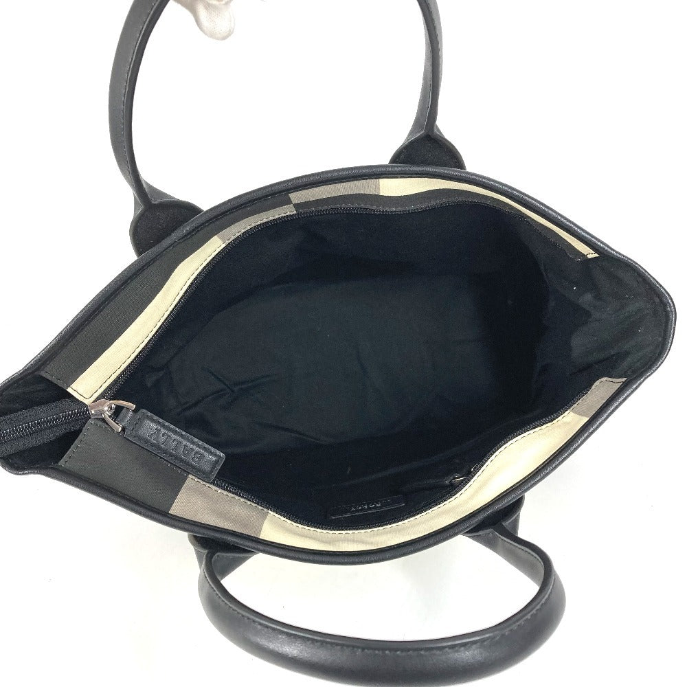 BALLY B Logo Busy B Bag Tote Bag Handbag Leather/Canvas Unisex Black